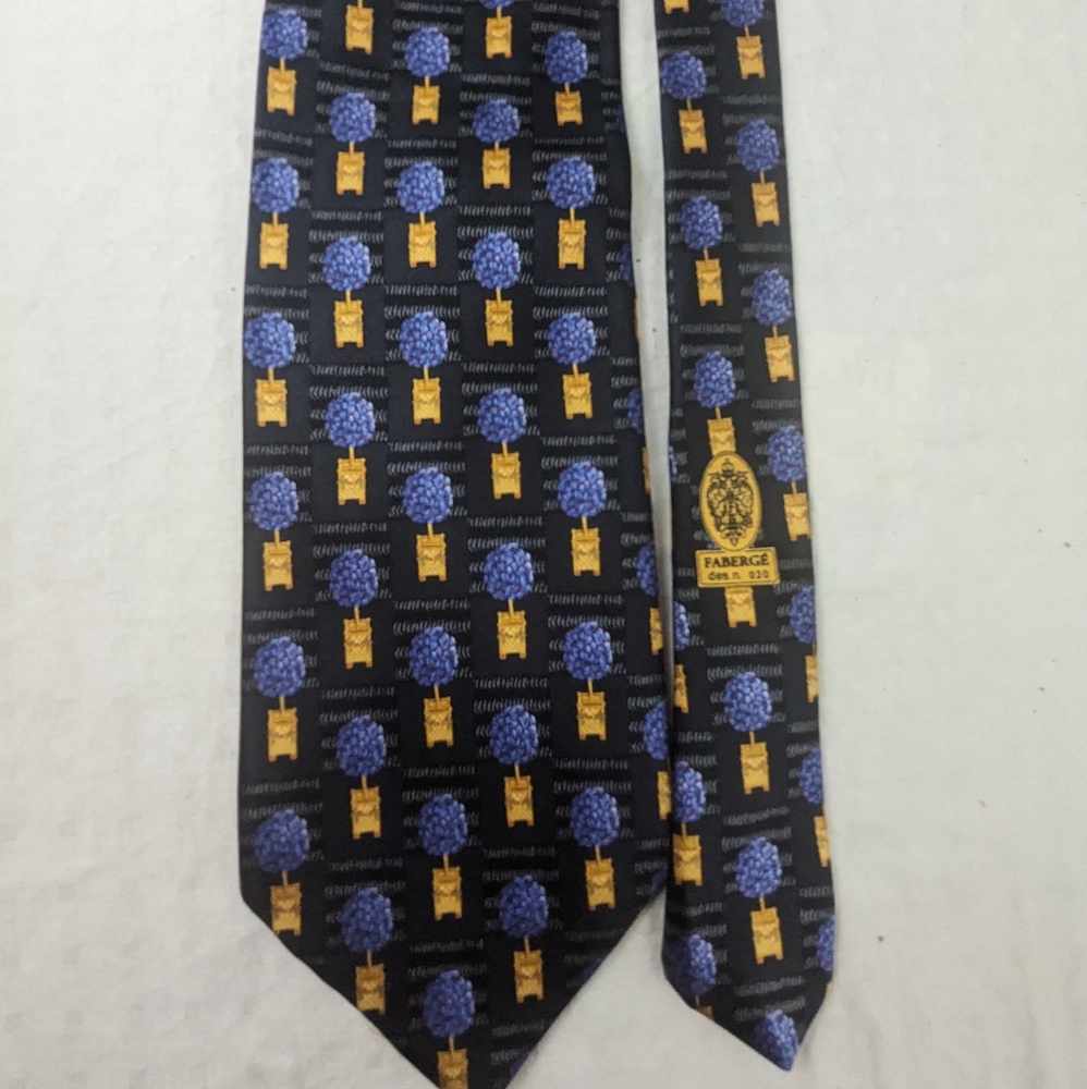 Fabrege 100% Silk Cobalt Blue Shrubbery Tie